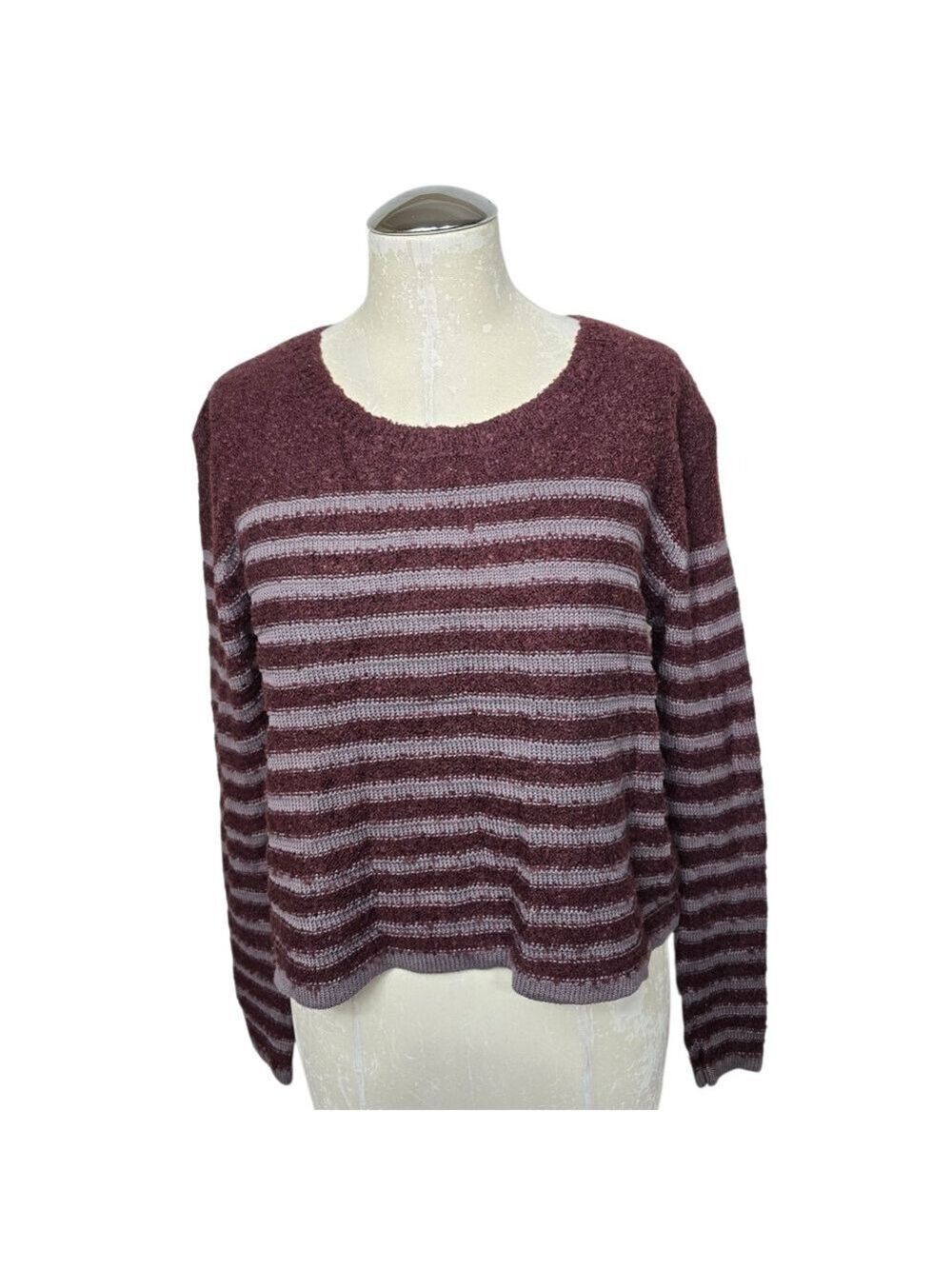 BP Maroon and Gray Striped Sweater S